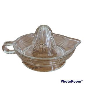 Vintage Federal Clear Depression Glass Citrus Juicer Reamer Lg Rimmed Squeezer